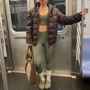 Zara burgundy puffer jacket